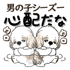 [LINEスタンプ] 男の子シーズー 『男の子っぽい言葉』