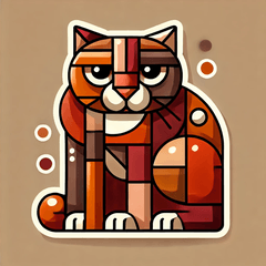 [LINEスタンプ] 厚いキュビズム猫スタンプ
