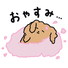 [LINEスタンプ] キミのわんこ【トイプードル】（春）