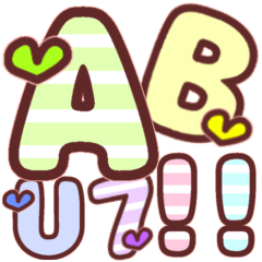 [LINEスタンプ] アルファベット＆数字♡シャーベットカラー