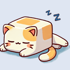 [LINEスタンプ] カクカクネコ: 四角いかわいい猫