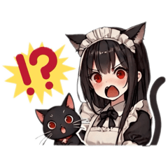 [LINEスタンプ] ねこみみメイド⭐︎黒猫