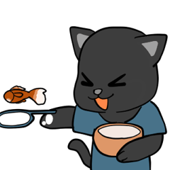 [LINEスタンプ] 黒猫のニャンコの癒し